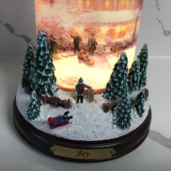 Bradford Exchange Thomas Kinkade Flameless Snowflake Projector Lights ‘Joy’ - Picture 3 of 9